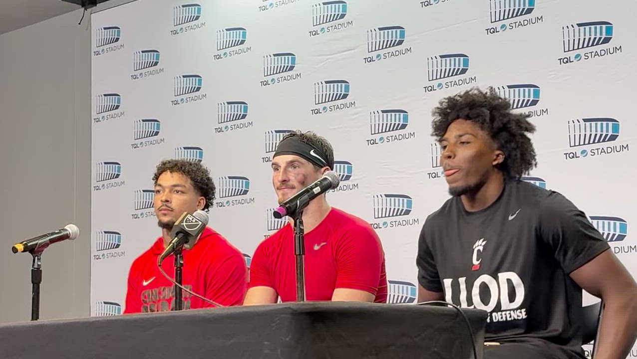 JC French, Antwan Peek and Cole Tabb post game Miami 